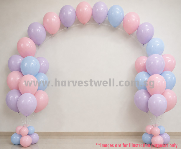 Helium Balloon Column with String Arch